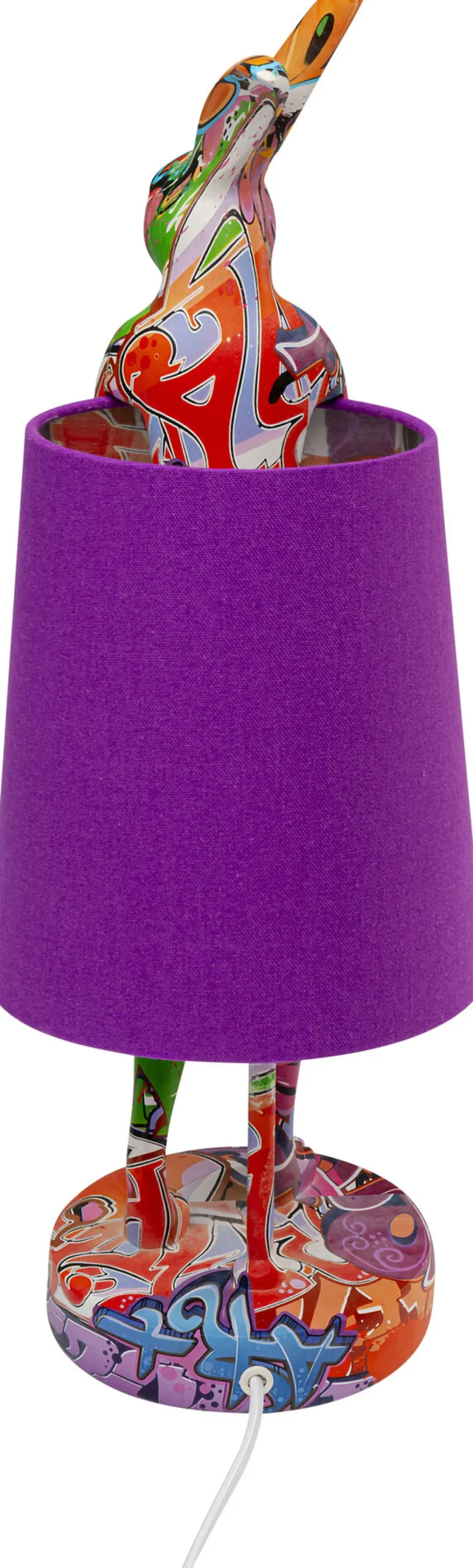 KARE Tischleuchte Animal Rabbit Graffiti/Lila 50cm