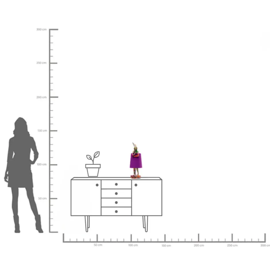 KARE Tischleuchte Animal Rabbit Graffiti/Lila 50cm