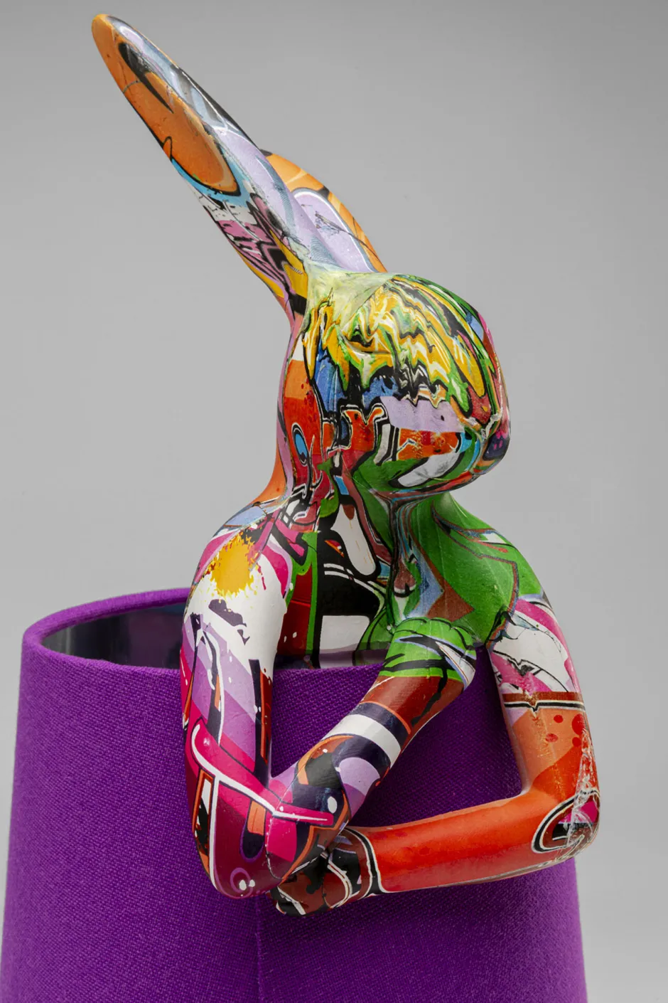 KARE Tischleuchte Animal Rabbit Graffiti/Lila 50cm