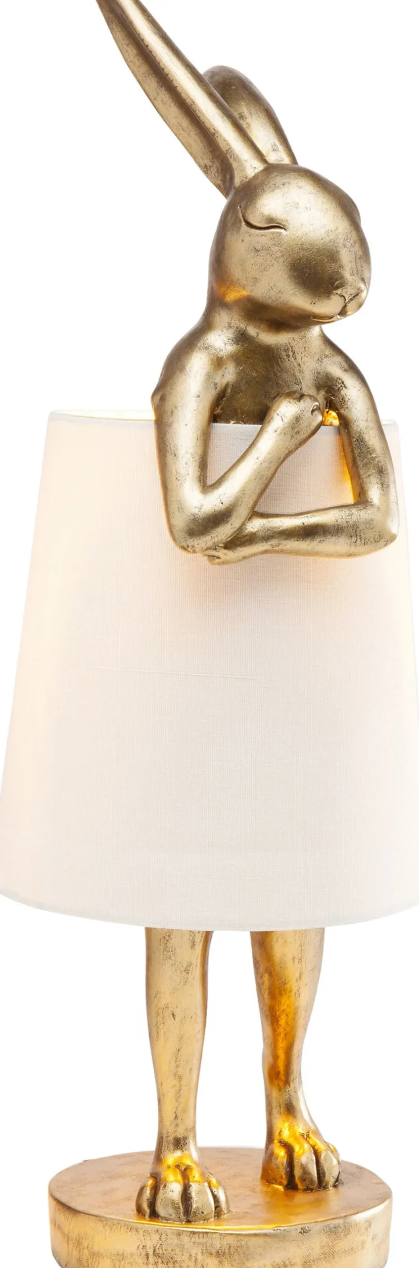 KARE Tischleuchte Animal Rabbit Gold/Weiß 68cm