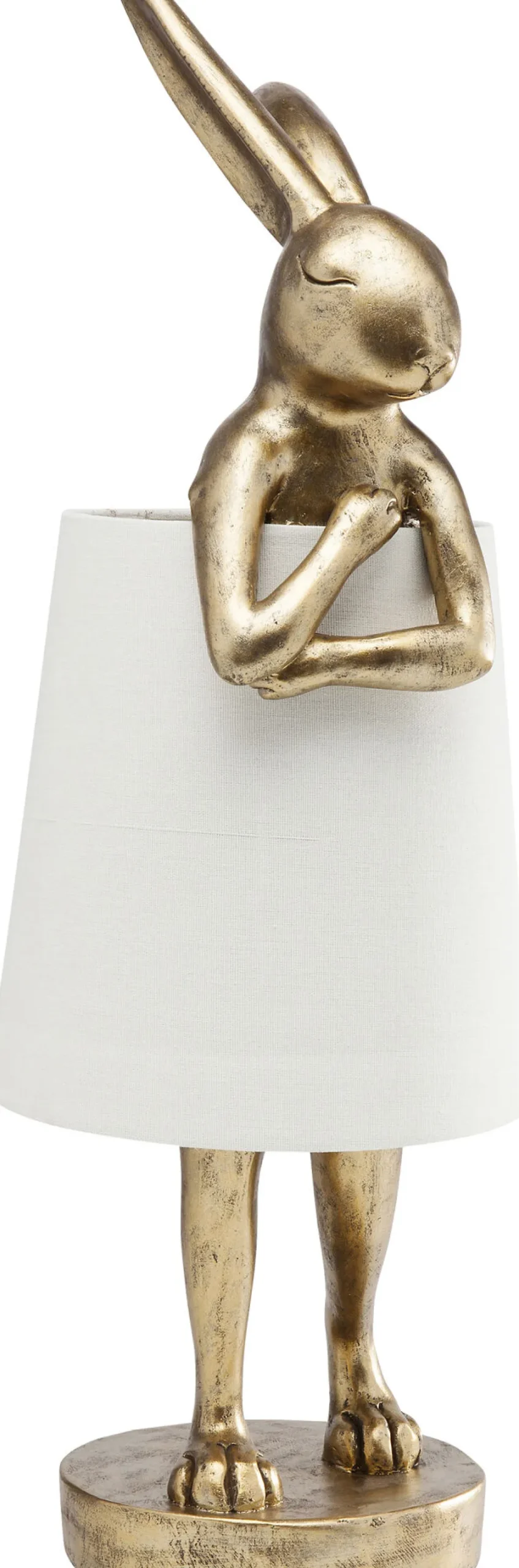 KARE Tischleuchte Animal Rabbit Gold/Weiß 68cm