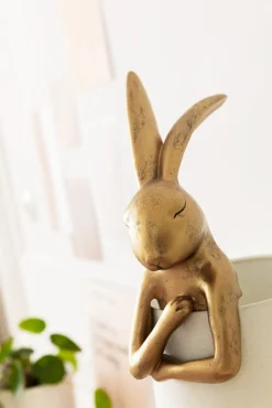 KARE Tischleuchte Animal Rabbit Gold/Weiß 68cm