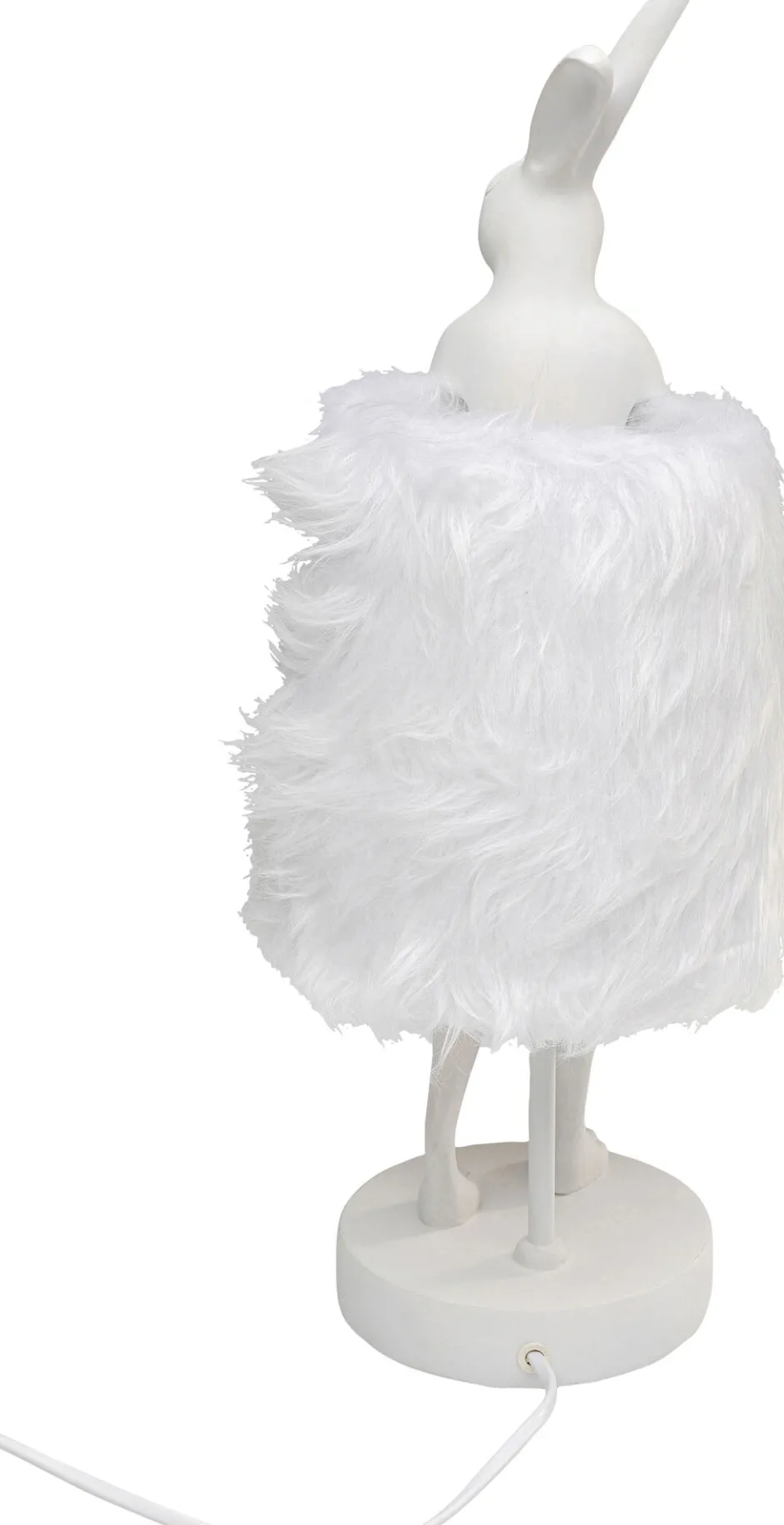 KARE Tischleuchte Animal Rabbit Fur Weiß/Silber 50cm
