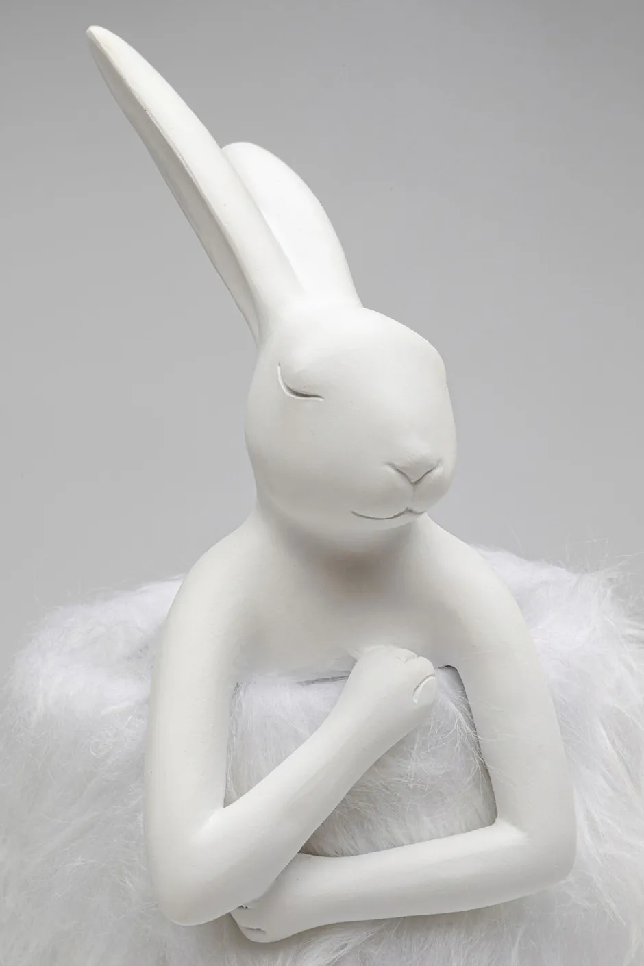 KARE Tischleuchte Animal Rabbit Fur Weiß/Silber 50cm