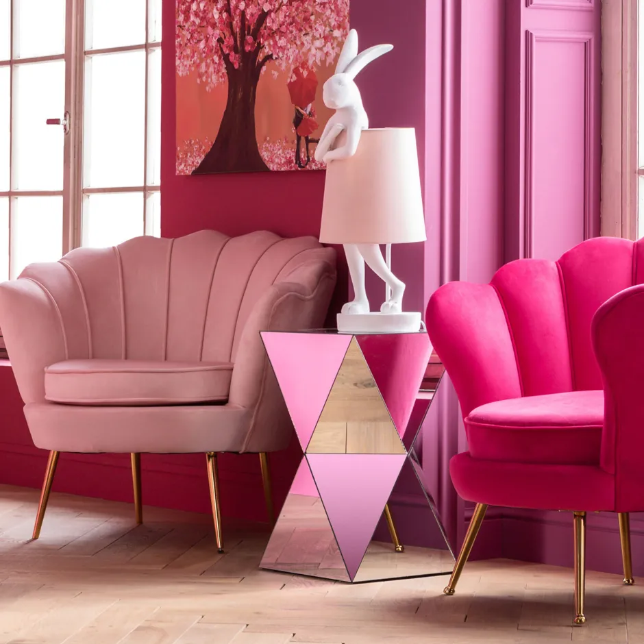 KARE Tischleuchte Animal Rabbit Weiß/Rosa 68cm