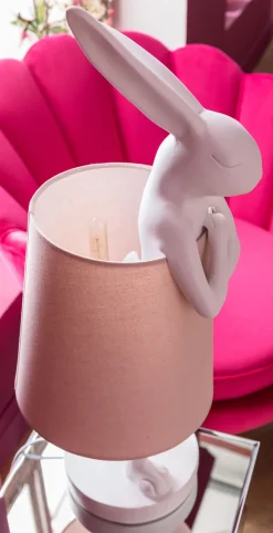 KARE Tischleuchte Animal Rabbit Weiß/Rosa 68cm