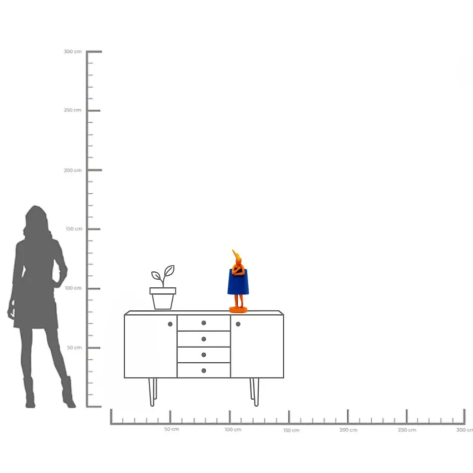 KARE Tischleuchte Animal Rabbit Orange/Blau 50cm