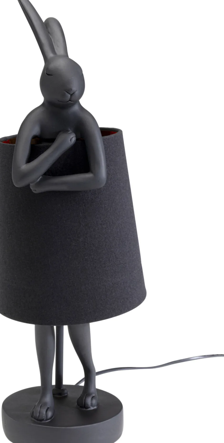 KARE Tischleuchte Animal Rabbit Matt Schwarz 50cm