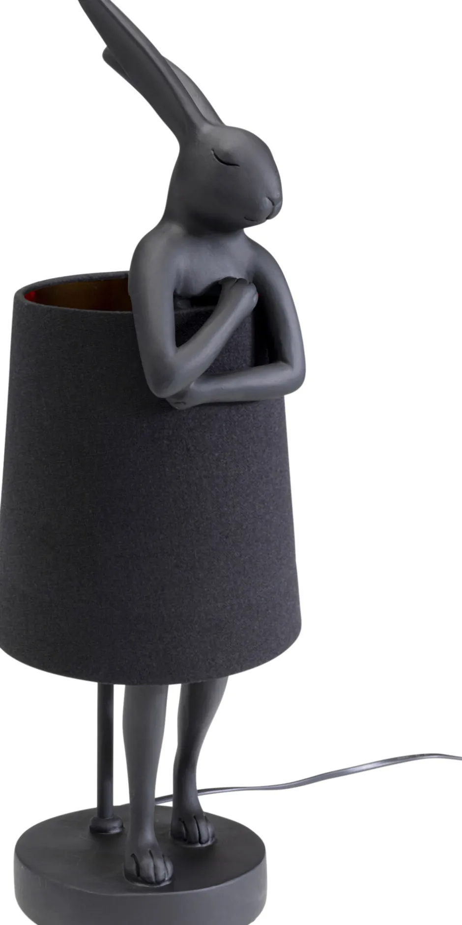 KARE Tischleuchte Animal Rabbit Matt Schwarz 50cm