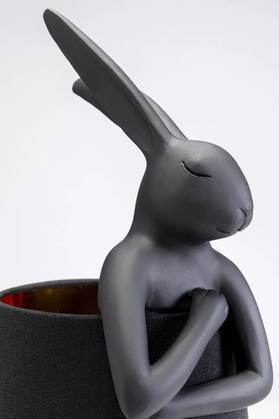 KARE Tischleuchte Animal Rabbit Matt Schwarz 50cm