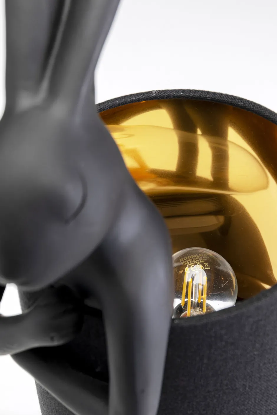 KARE Tischleuchte Animal Rabbit Matt Schwarz 50cm