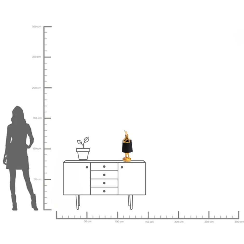 KARE Tischleuchte Animal Rabbit Gold/Schwarz 50cm