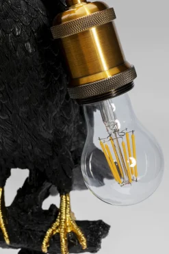 KARE Tischleuchte Animal Sitting Crow Matt Schwarz 61cm