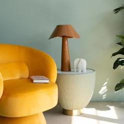 KARE Tischleuchte Cloudy Rund Orange 49cm