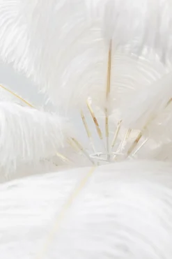 KARE Tischleuchte Feather Palm Weiß 60cm