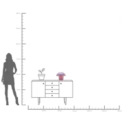 KARE Tischleuchte Mushroom Lila 27cm