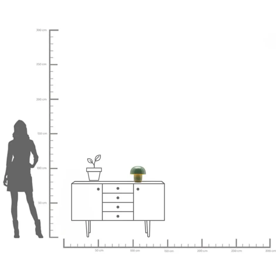 KARE Tischleuchte Mushroom Salbei 20cm