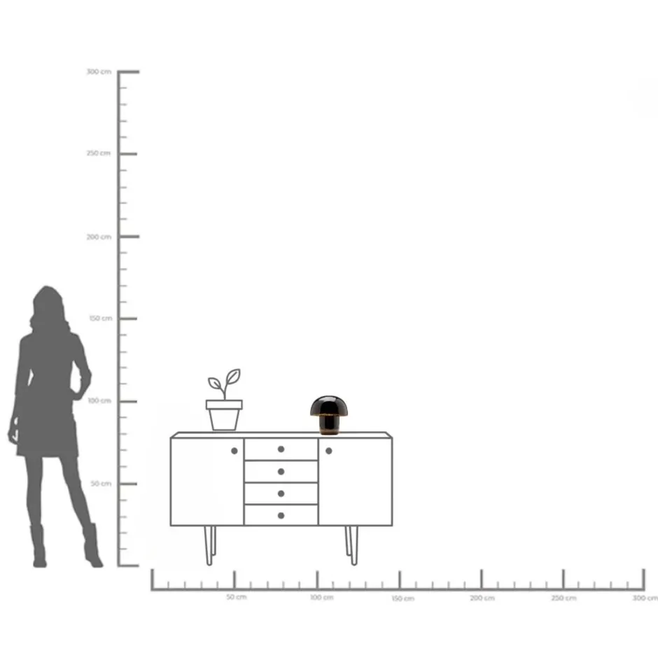 KARE Tischleuchte Mushroom Schwarz 20cm