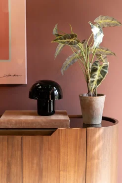 KARE Tischleuchte Mushroom Schwarz 20cm