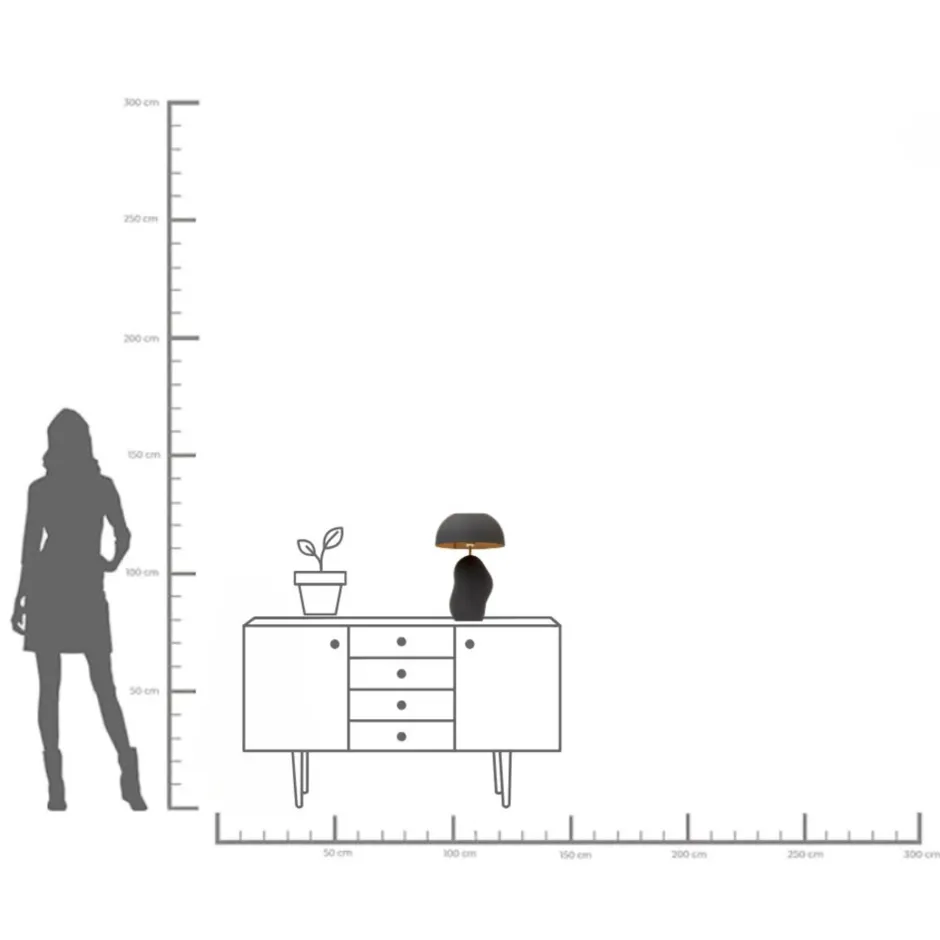 KARE Tischleuchte Nube Schwarz 48cm