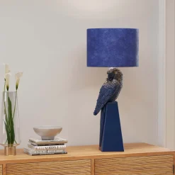 KARE Tischleuchte Parrot Blau 84cm