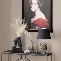 KARE Tischleuchte Rose Silber 57cm