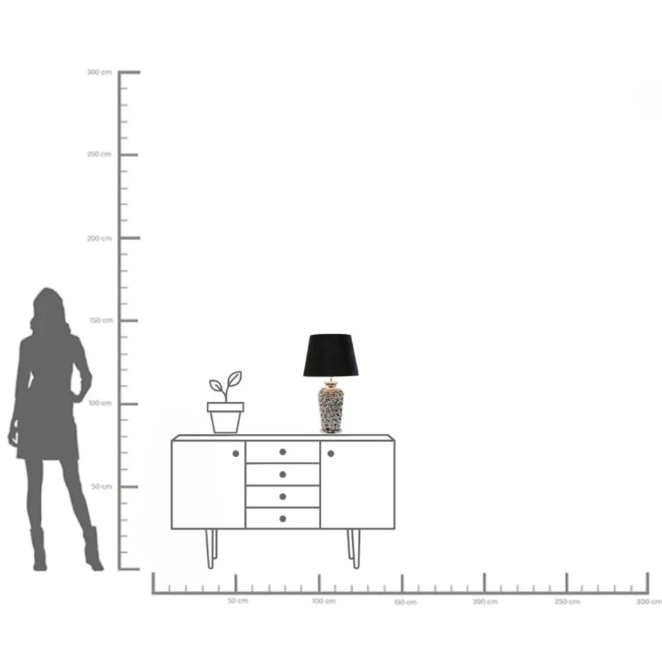 KARE Tischleuchte Rose Silber 57cm