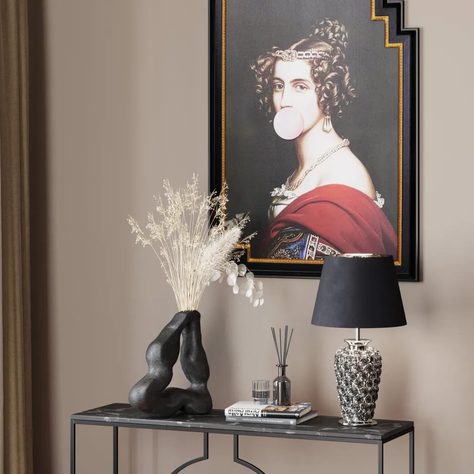 KARE Tischleuchte Rose Silber 57cm