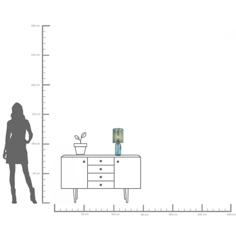 KARE Tischleuchte Vecchio Blau 42cm