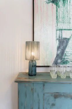 KARE Tischleuchte Vecchio Blau 42cm