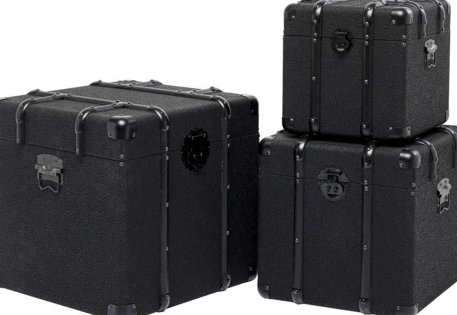 KARE Truhe Voyage Schwarz (3/Set)