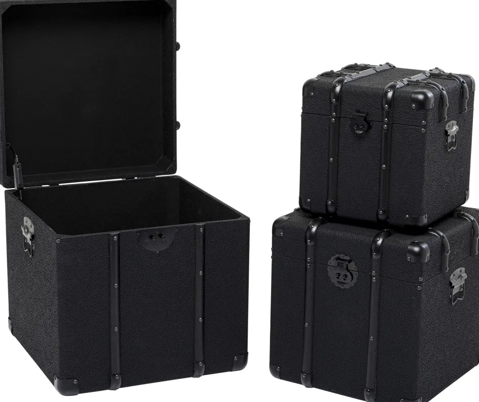 KARE Truhe Voyage Schwarz (3/Set)