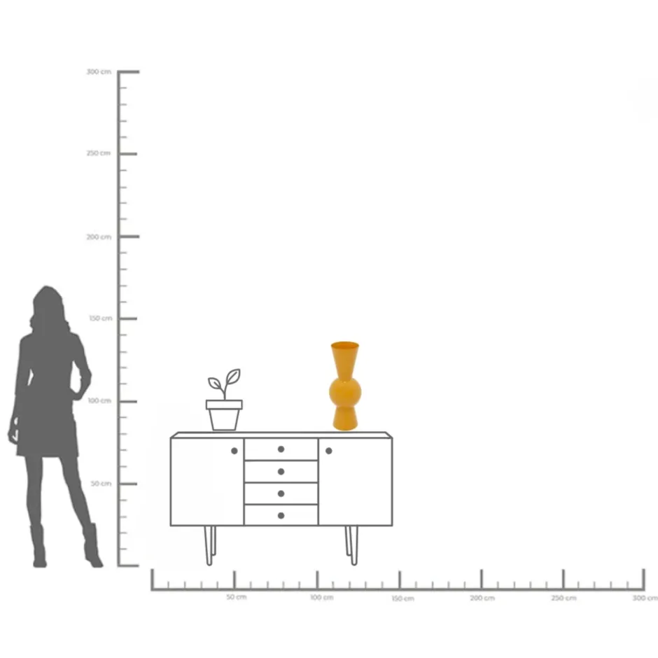 KARE Vase Blow Gelb 53cm