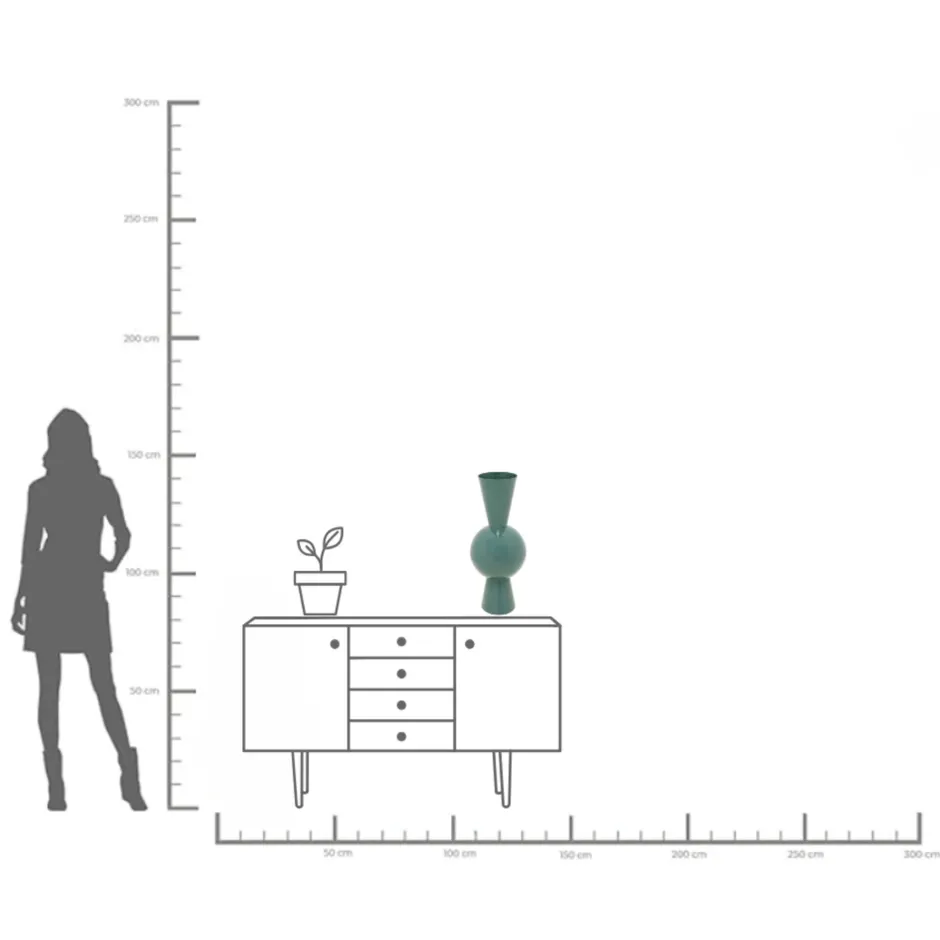 KARE Vase Blow Petrol 60cm
