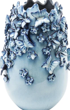 KARE Vase Butterflies Lightblue 35cm