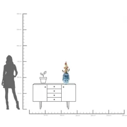 KARE Vase Butterflies Lightblue 35cm