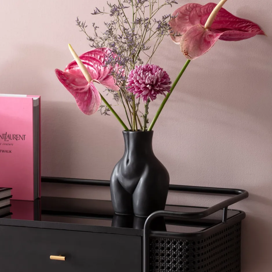 KARE Vase Donna Schwarz 22cm