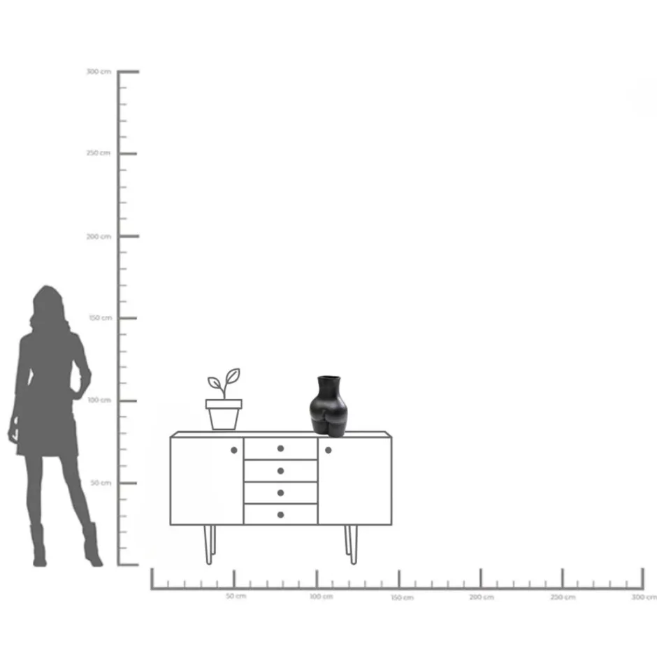 KARE Vase Donna Schwarz 40cm