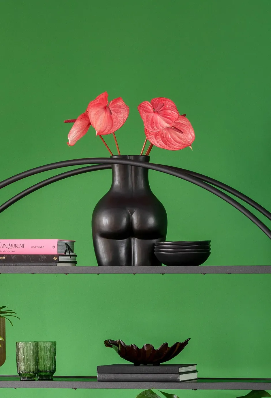 KARE Vase Donna Schwarz 40cm