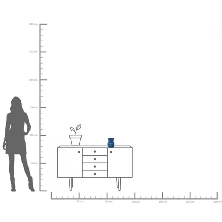 KARE Vase Gina Trible Blau 17cm