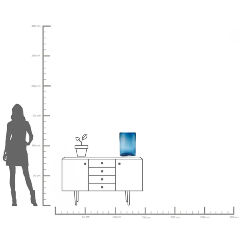 KARE Vase Grazioso Blau 40cm