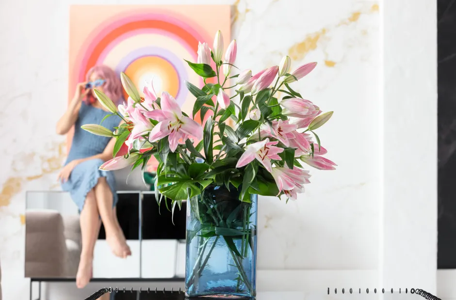 KARE Vase Grazioso Blau 40cm