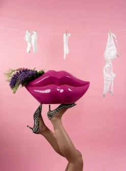 KARE Vase Lips Pink 28cm