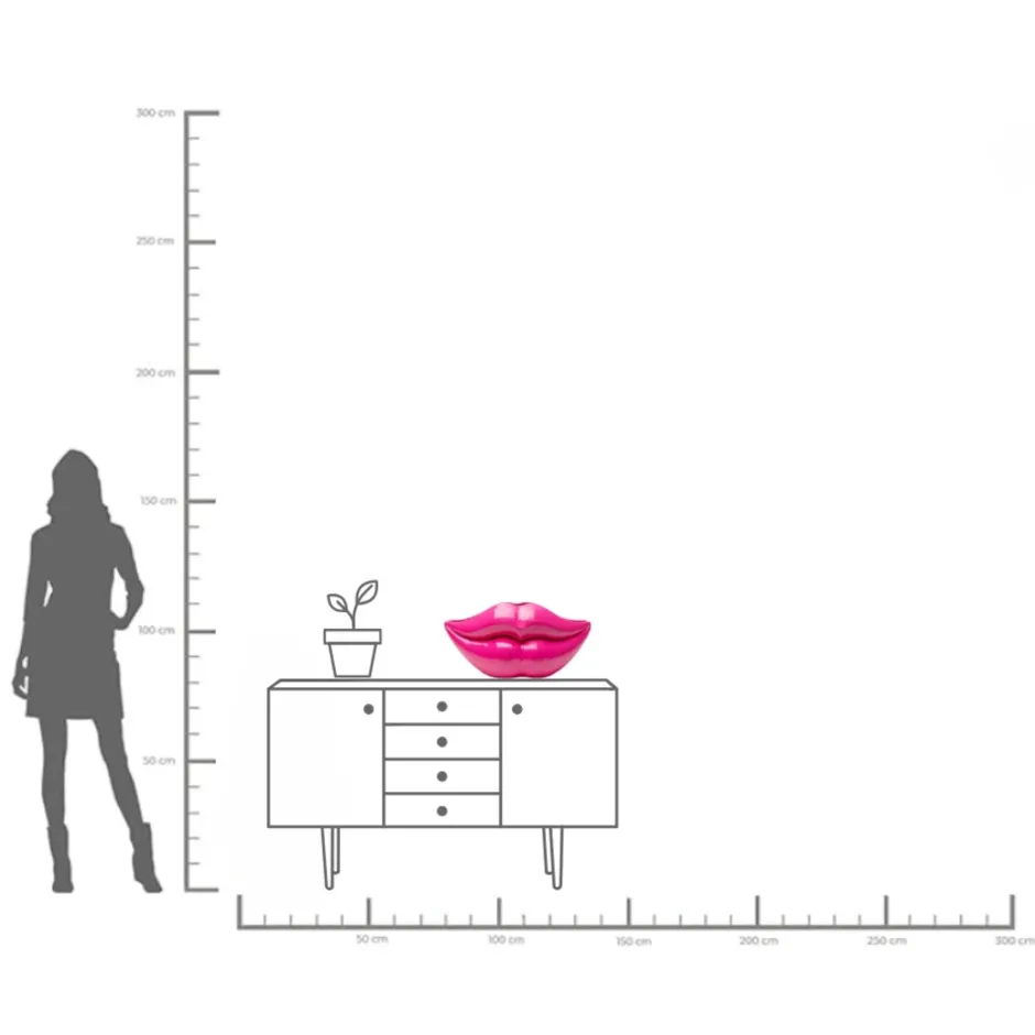 KARE Vase Lips Pink 28cm