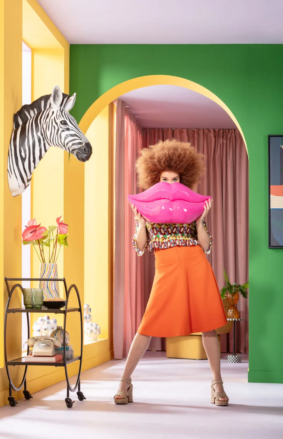 KARE Vase Lips Pink 28cm