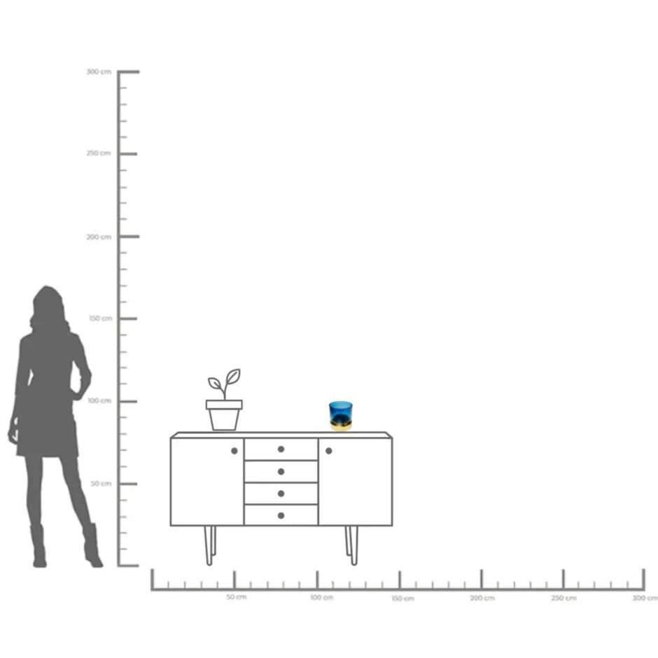 KARE Vase Lumi Blau 18cm