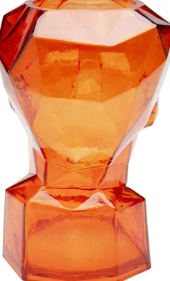 KARE Vase Prisma Face Orange 30cm