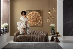 KARE Wandobjekt Mikado Gold 120x120cm