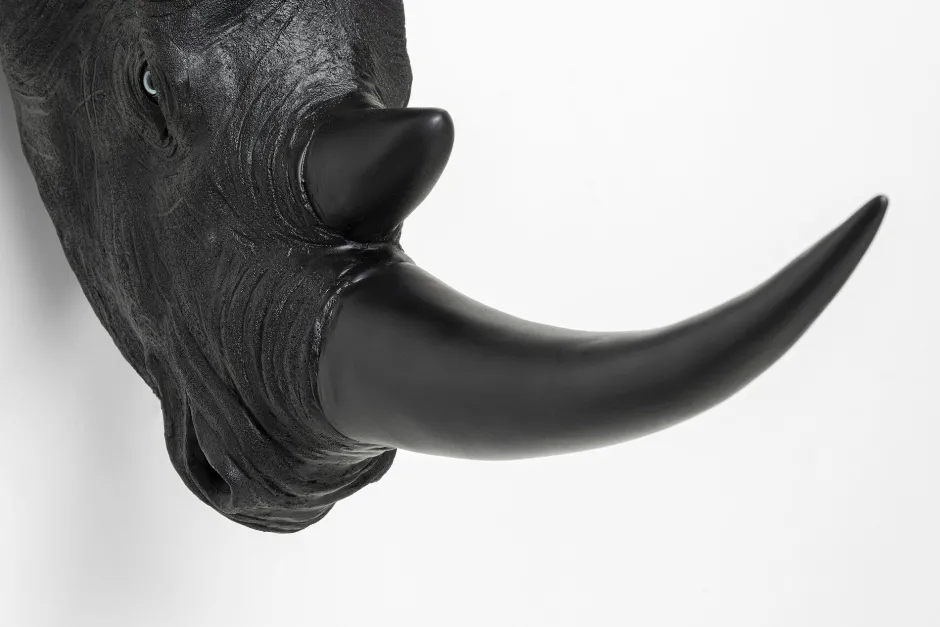 KARE Wandobjekt Rhino Head Antique Schwarz 22x43cm