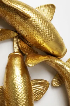 KARE Wandobjekt School of Koi Gold Ø102cm